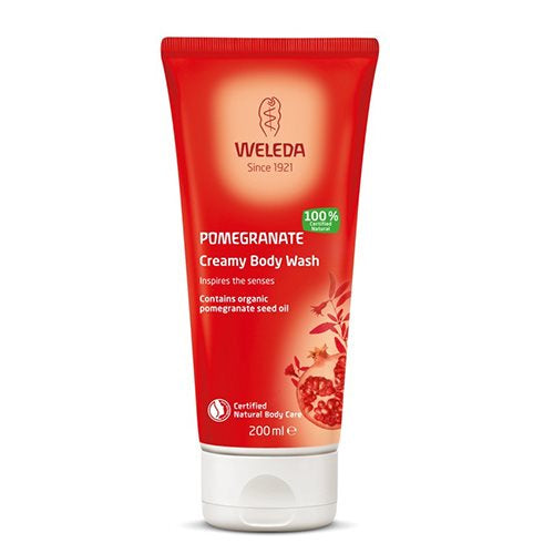 Detaljeret produktbillede af Creamy Body Wash Pomegranate Weleda 200 ml på tilbud