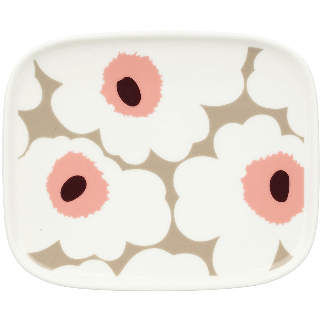 Marimekko Marimekko Unikko tallerken 15 x 12 cm, hvid/beige/rosa ❤ produktfoto (Tallerken)