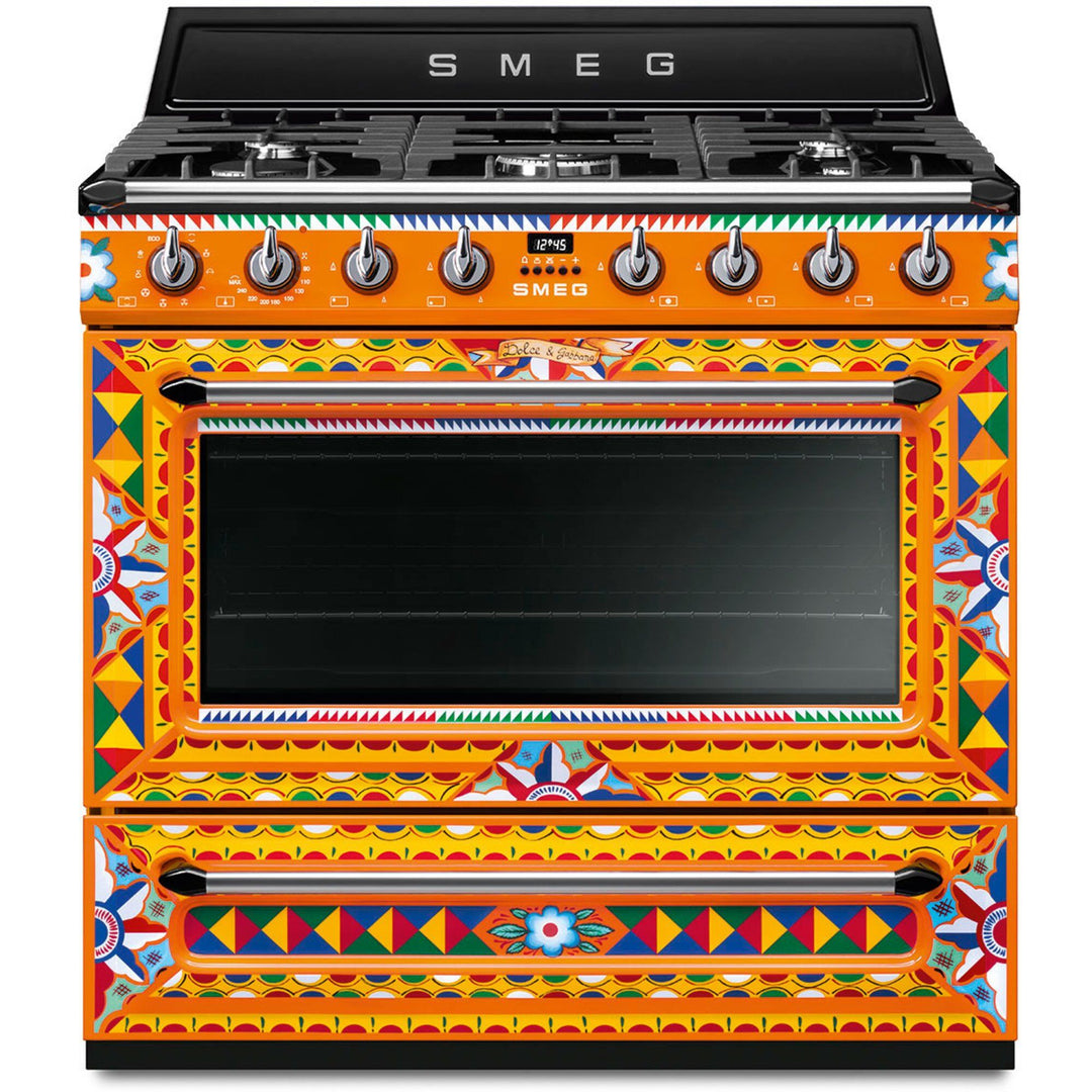 Smeg Smeg Gaskomfur Dolce & Gabbana Divina Cucina TR90DGC9 90 cm ❤ frontbillede (Gasblus)