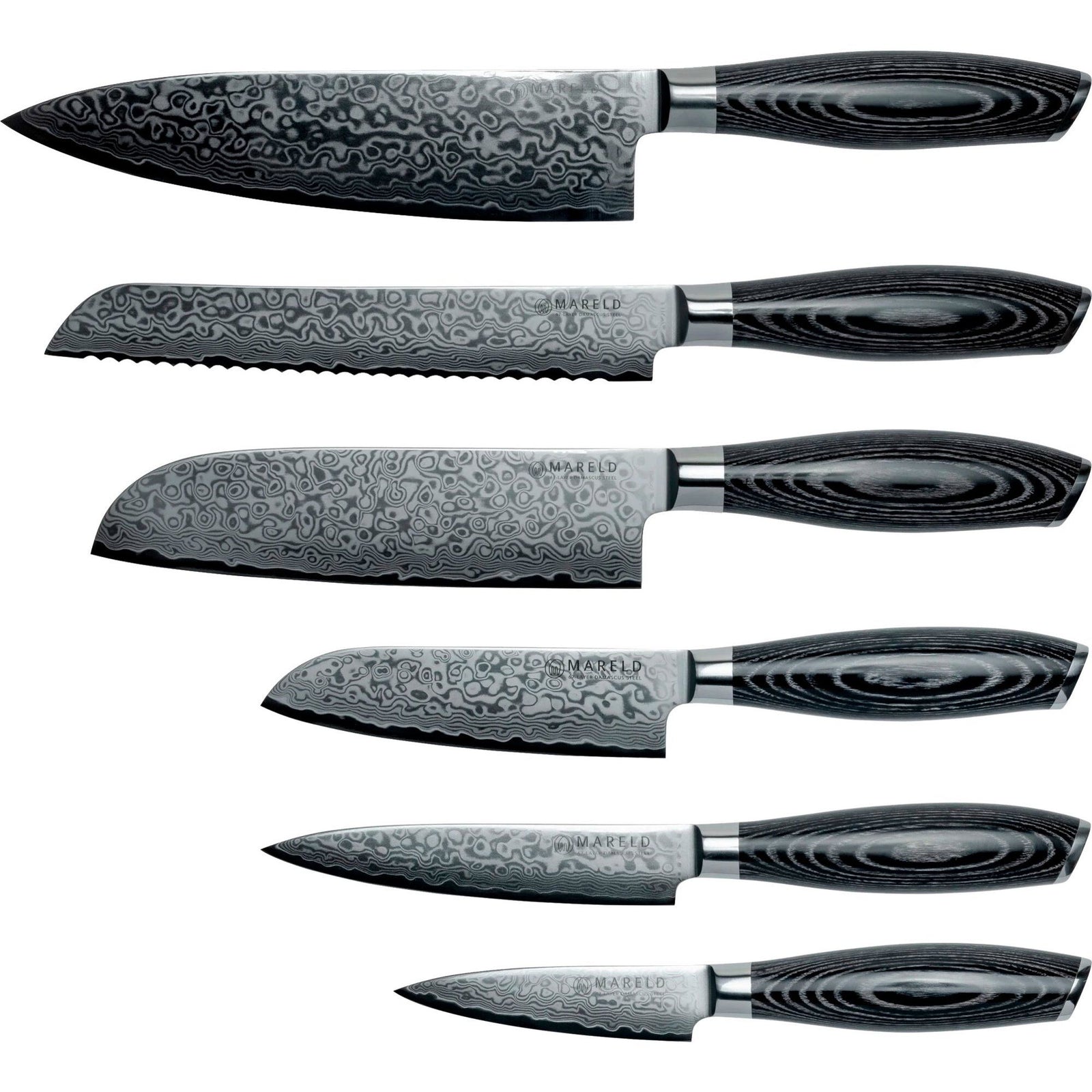 Mareld Mareld Akio Knivsæt, 6 knive, sort ❤ detaljebillede i kategorien Knivsæt