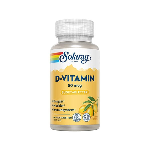 Produktbillede af Solaray D-vitamin 50 mcg 60 tab. på tilbud