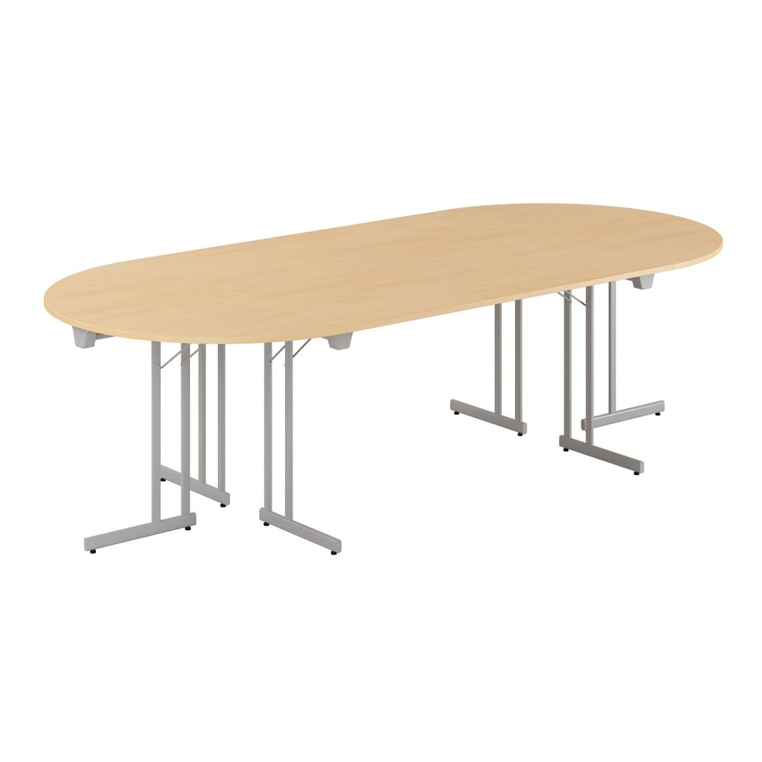 Produktbillede af Konferencebord 260x120cm Sammenklappeligt bord Bøg-grå på tilbud