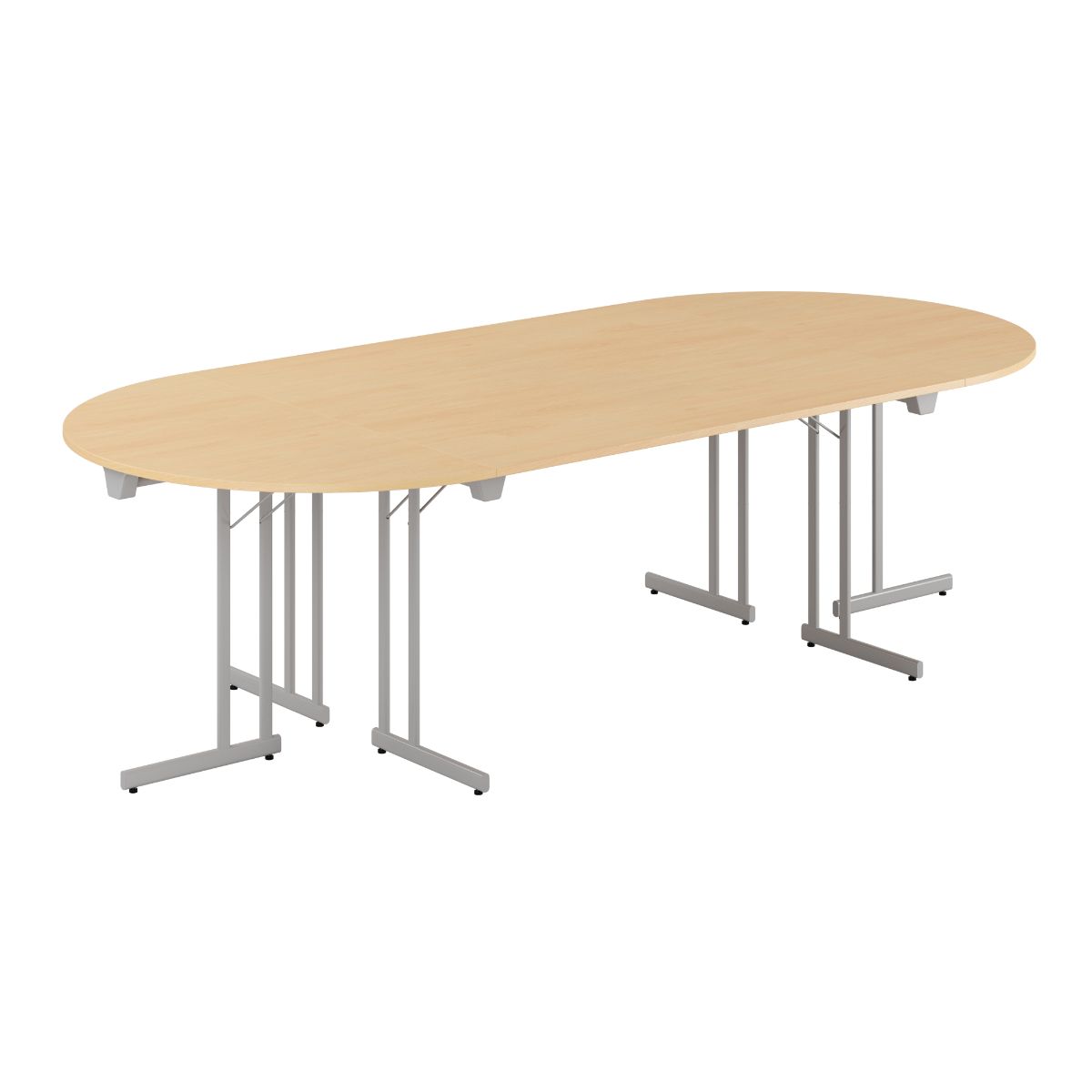 Produktbillede af Konferencebord 260x120cm Sammenklappeligt bord Bøg-grå på tilbud