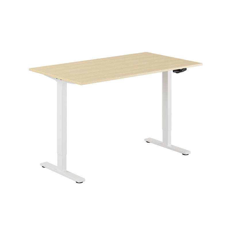 Produktbillede af ECO Hæve/Sænkebord manuelt 140x80cm Birk-hvid på tilbud