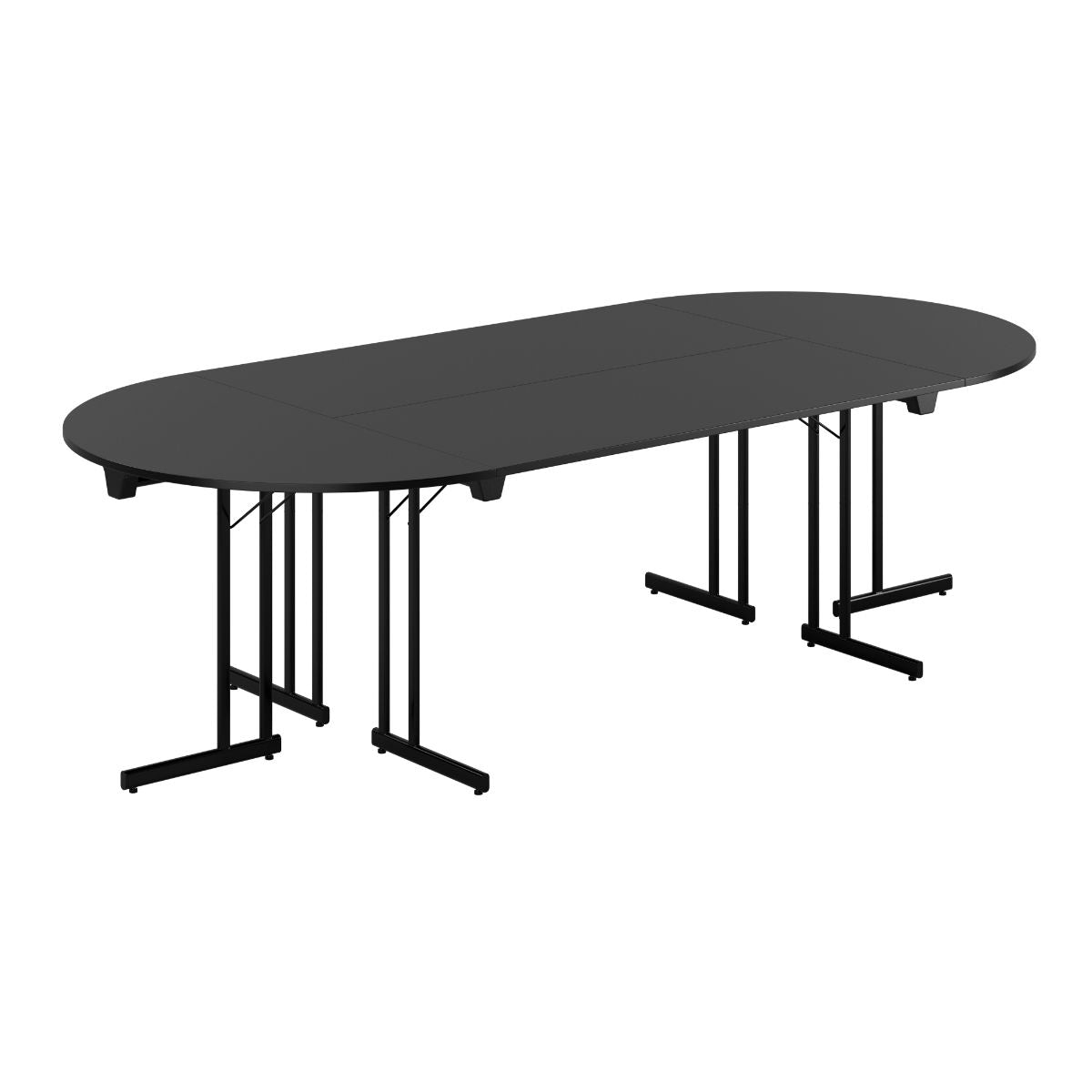Produktbillede af Konferencebord 260x120cm Sammenklappeligt bord Sort sort på tilbud