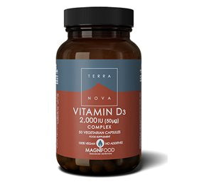 Produktbillede af Terranova D3 vitamin 2000 IU 50 kapsler på tilbud