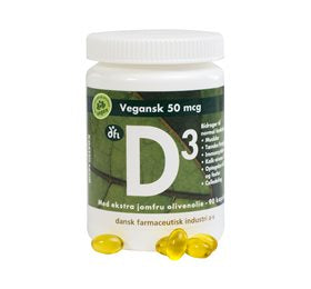 Produktbillede af DFI D3 vitamin 50 mcg vegan 90 kap. på tilbud