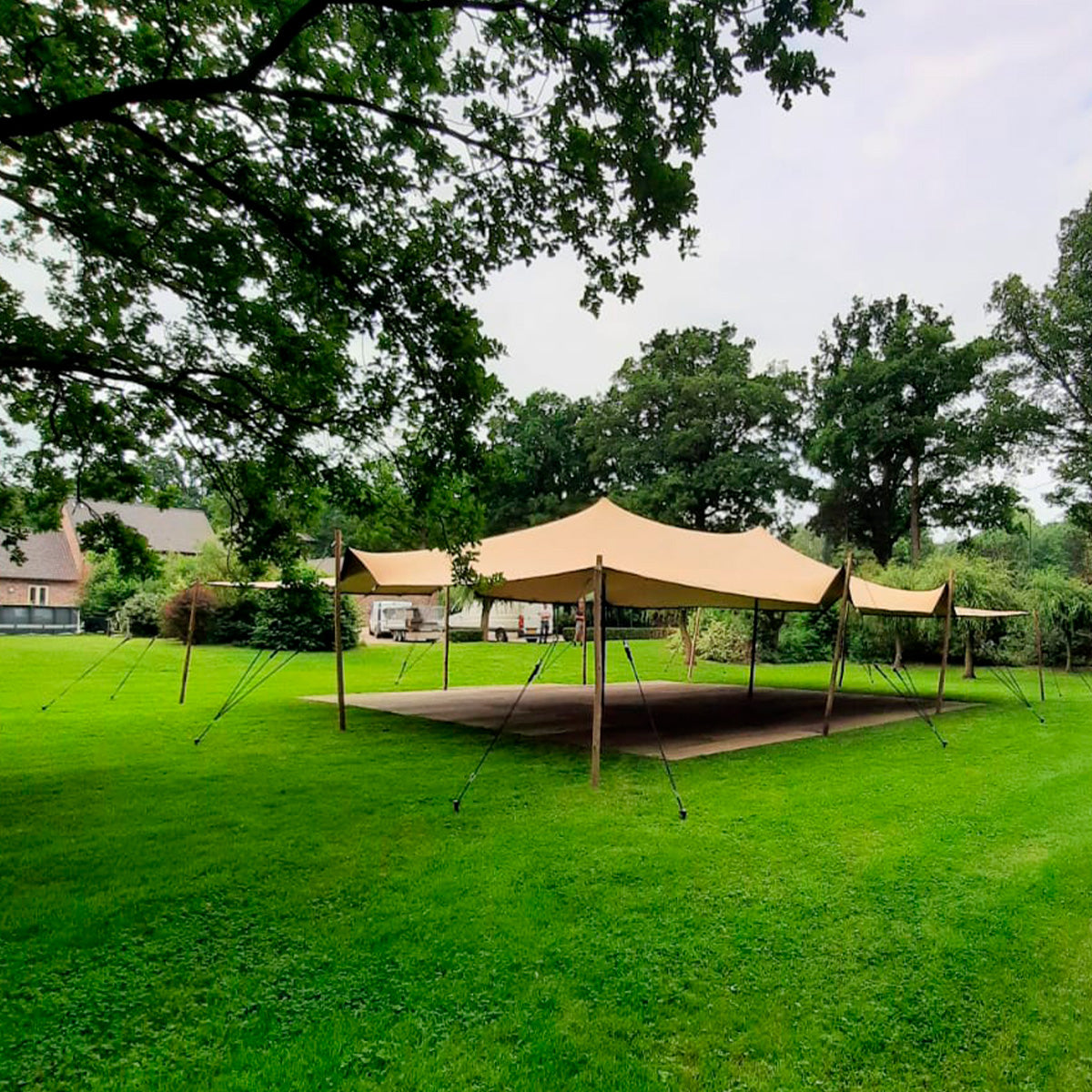 Produktbillede af Stretch Tent 6x7,5m dug Komplet Taupe på tilbud