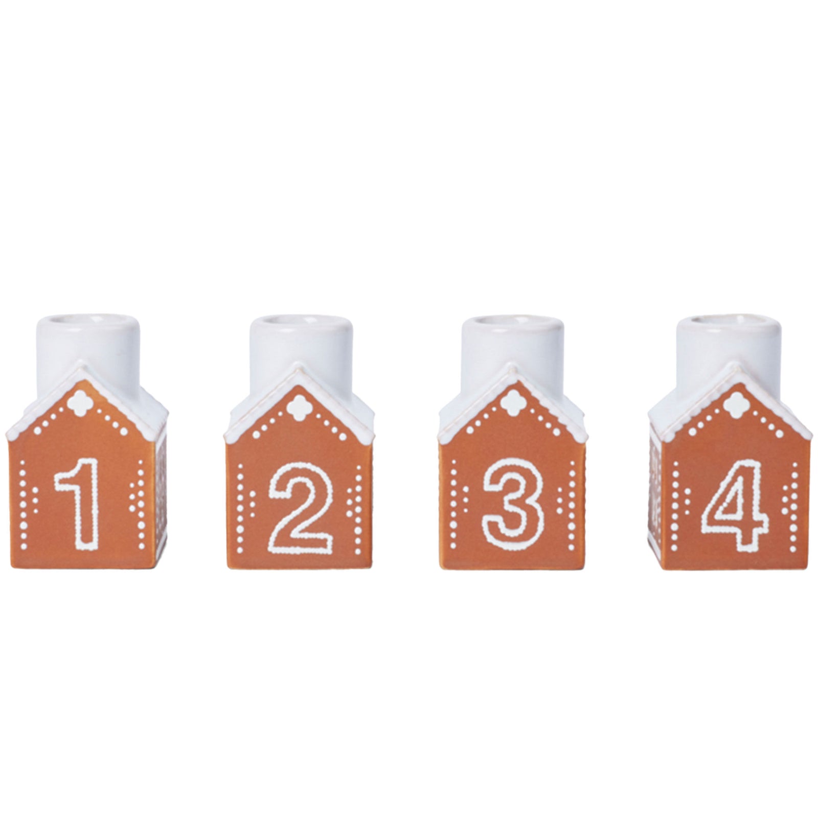 Kähler Kähler Gingerbread Adventsstage 7,5 cm, brun – frontbillede (Lysestager)