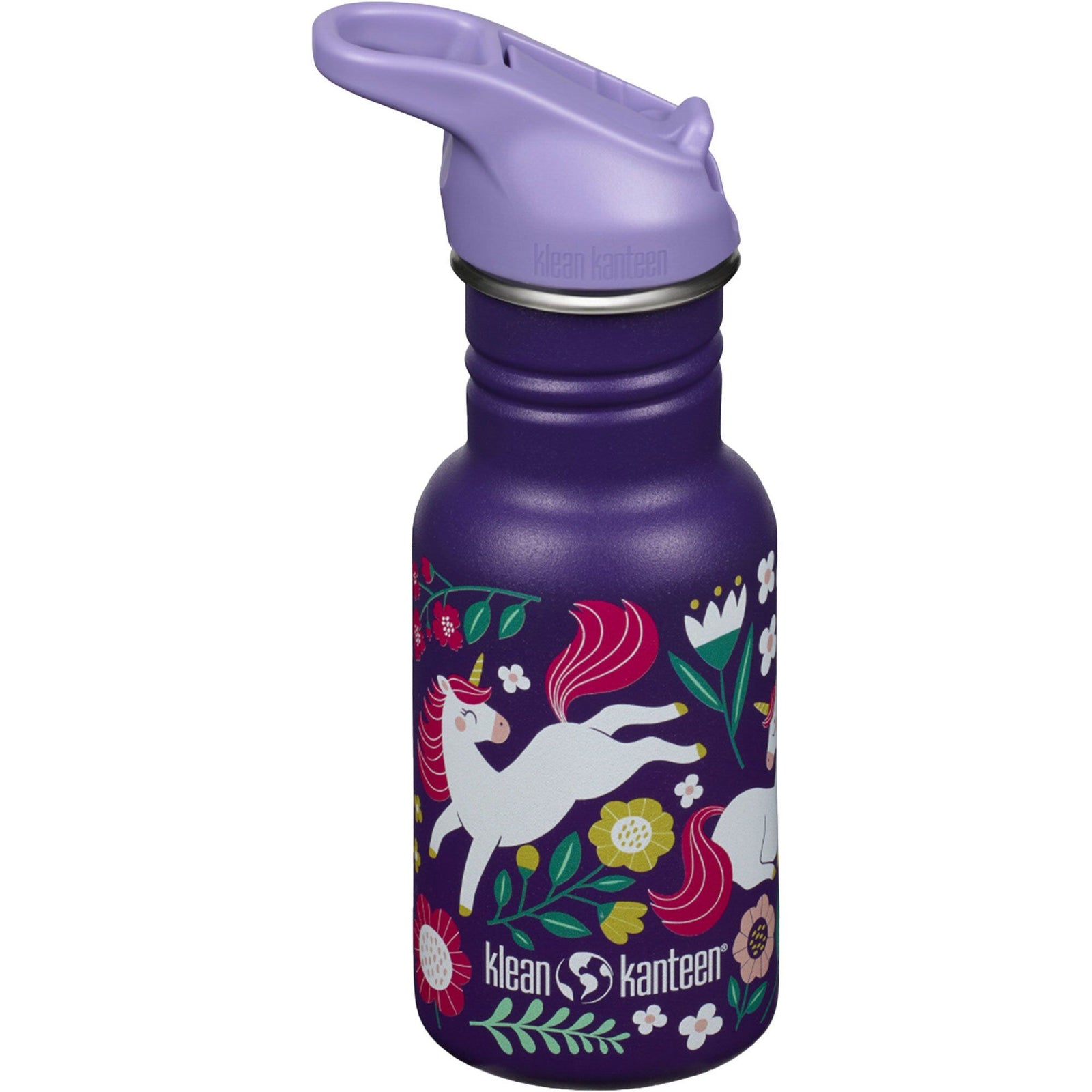 Klean kanteen Klean kanteen Kid Classic Narrow Flip Vandflaske 355 ml, Leaping Unicorns – produktbillede (Termokande)