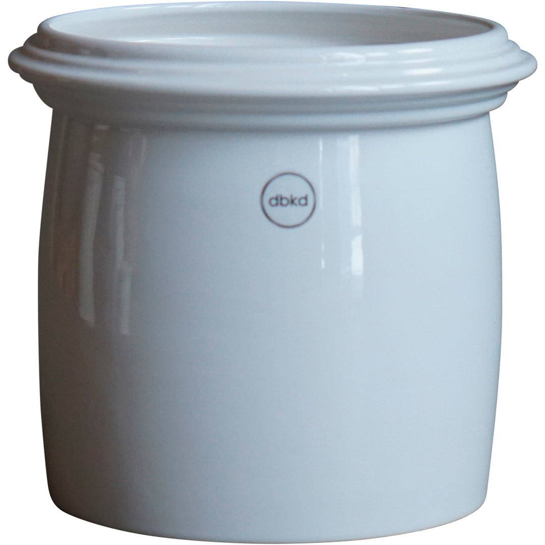 Dbkd Dbkd Kruset krukke, small, shiny white – frontbillede (Krukke)