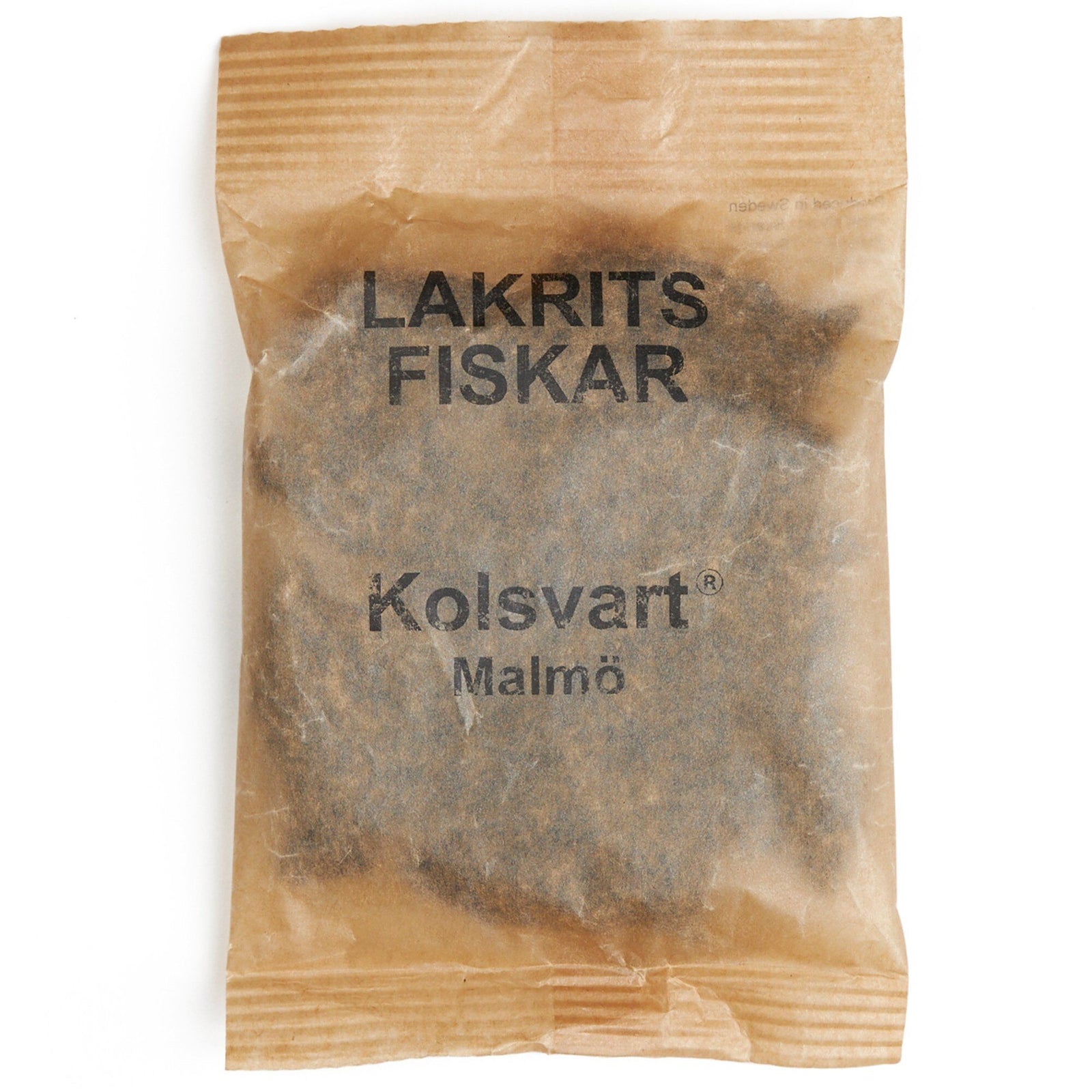 Kolsvart Kolsvart Søde fisk, 120 g – close-up (Lakrids)