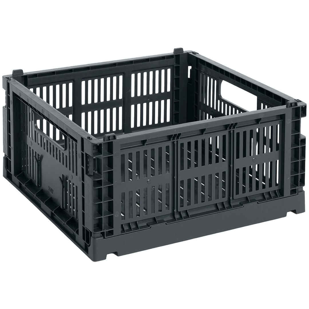 Hay HAY Colour Crate Medium Square Opbevaringskasse, charcoal – produktbillede (Opbevaringsboks)
