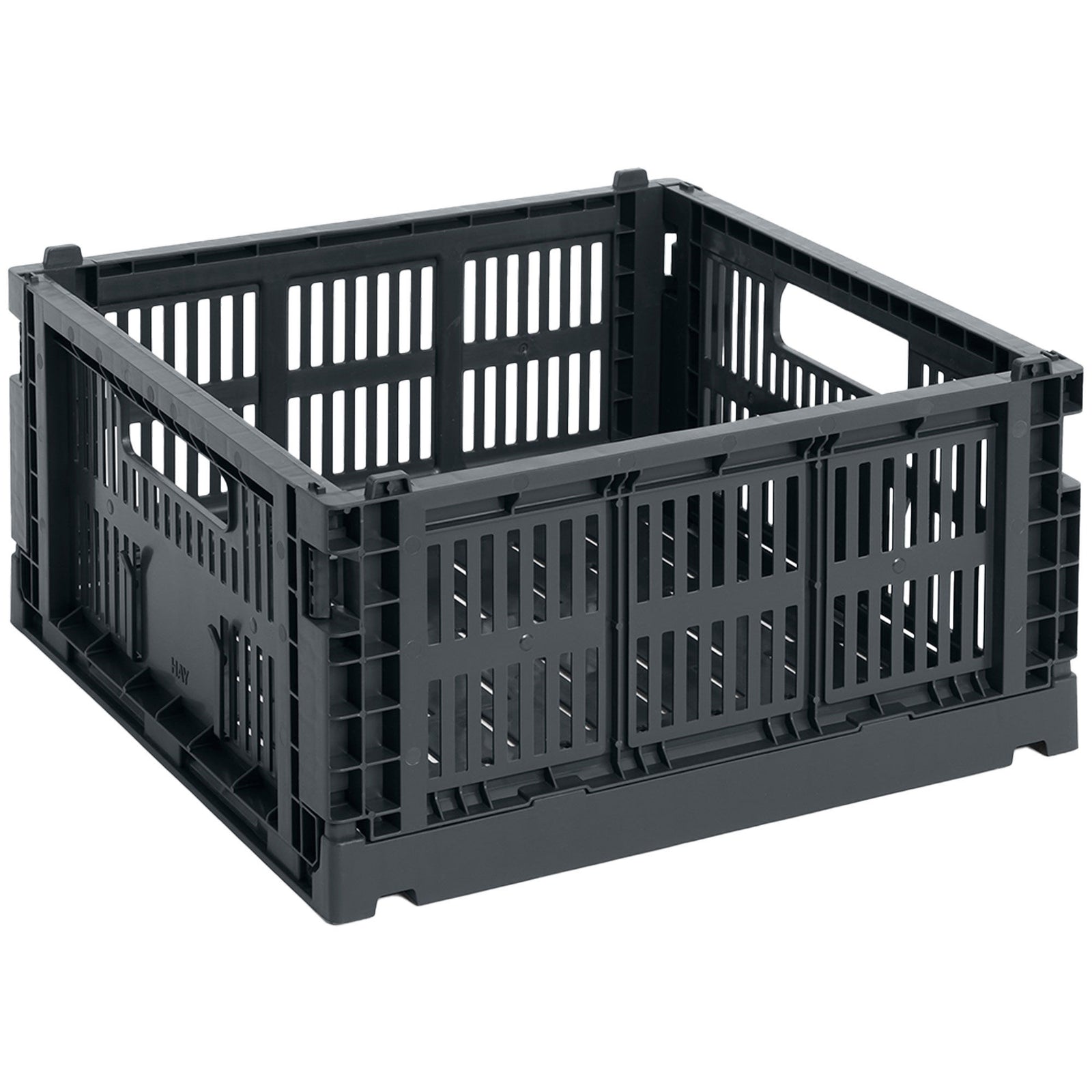 Hay HAY Colour Crate Medium Square Opbevaringskasse, charcoal – produktbillede (Opbevaringsboks)