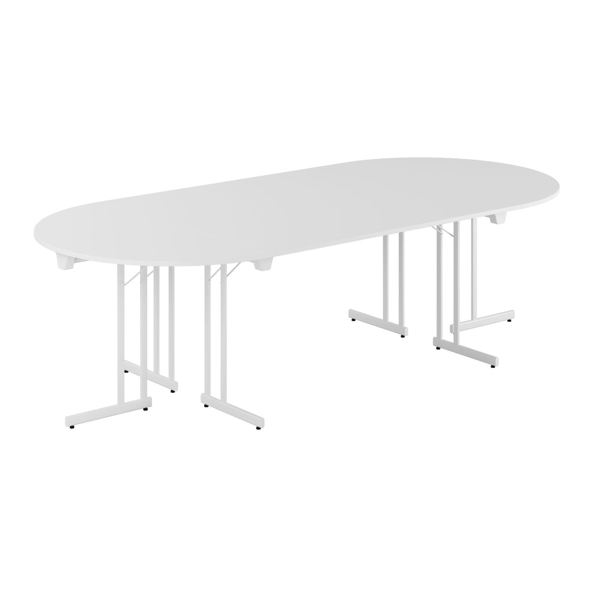 Produktbillede af Konferencebord 260x120cm Sammenklappeligt bord Hvid-hvid på tilbud