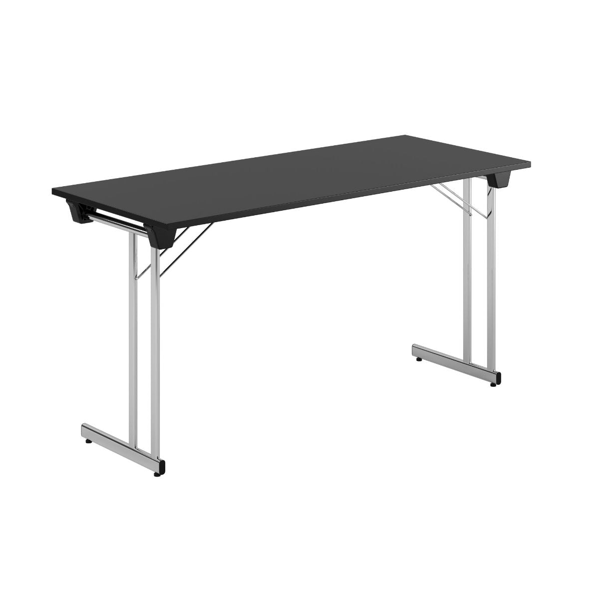 Produktbillede af Kongress Style 140x60cm Sammenklappeligt bord Sort-krom på tilbud