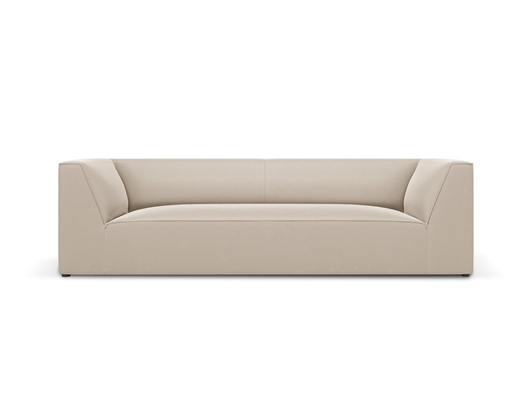 MICADONI Ruby sofa 3 sæder beige fløjl og sort plast