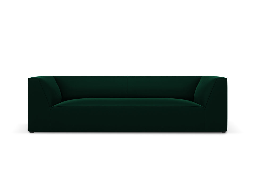 MICADONI Ruby sofa 3 sæder grøn fløjl og sort plast
