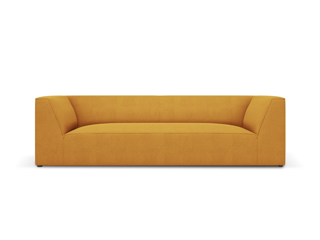 MICADONI Ruby sofa 3 sæder gul stof og sort plast
