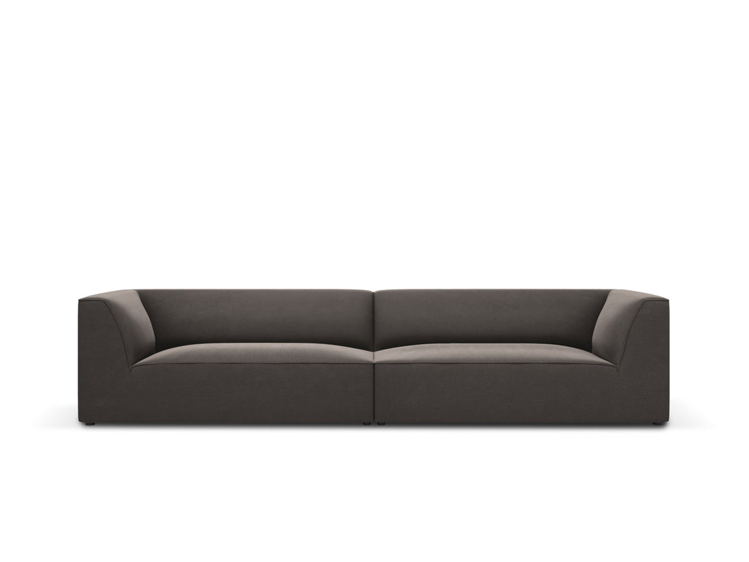 MICADONI Ruby sofa 4 sæder antracitgrå fløjl og sort plast