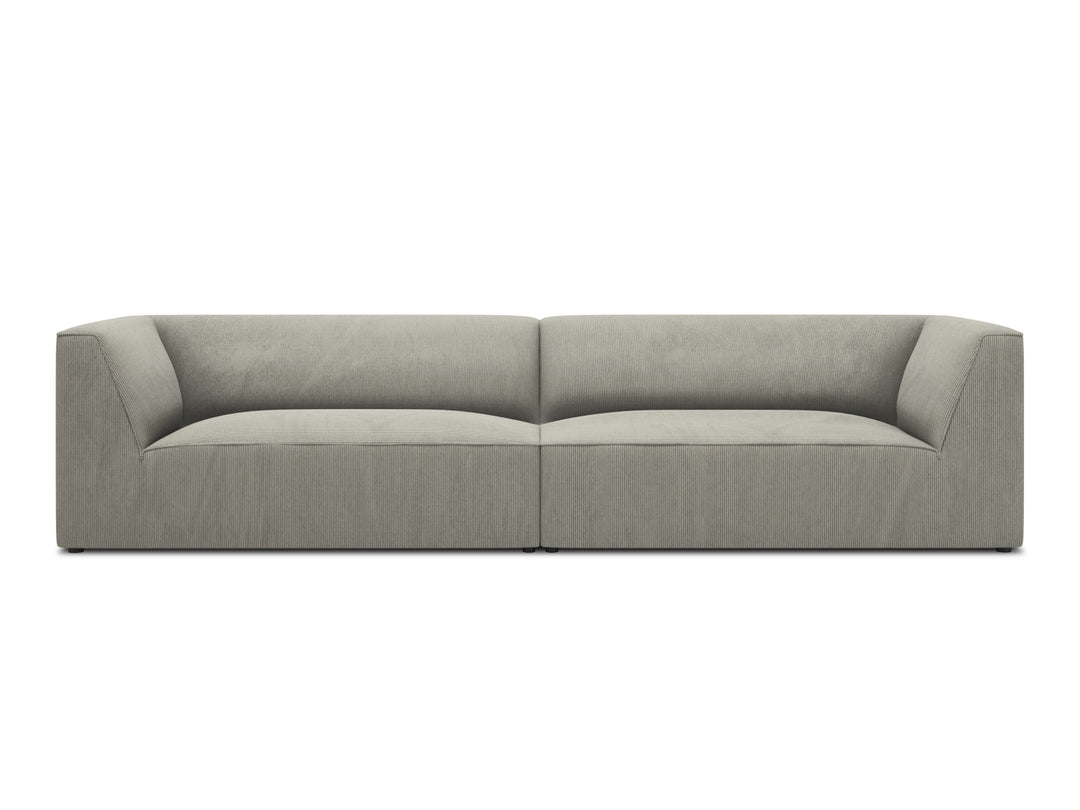 MICADONI Ruby sofa 4 sæder grå corduroy stof og sort plast