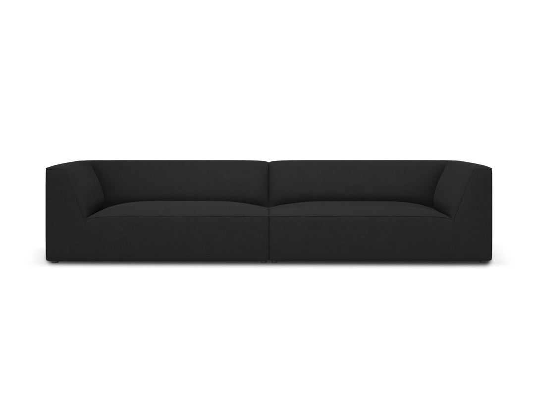 MICADONI Ruby sofa 4 sæder sort stof og sort plast