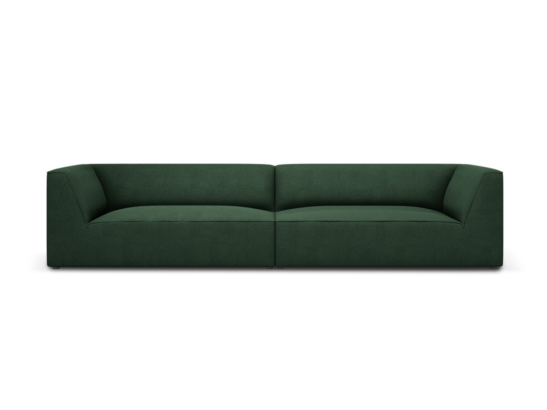 MICADONI Ruby sofa 4 sæder grøn stof og sort plast