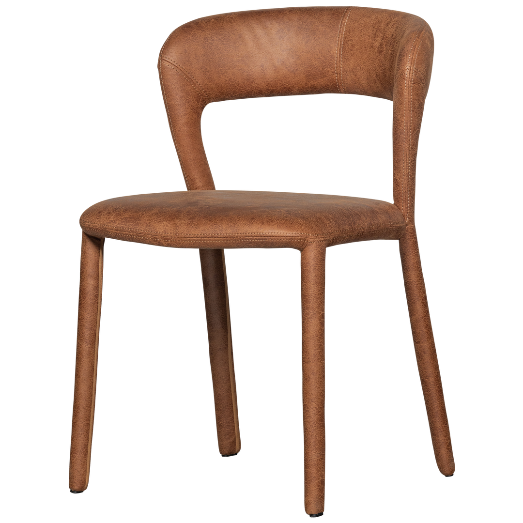 WOOOD Noble spisebordsstol cognac kunstlæder