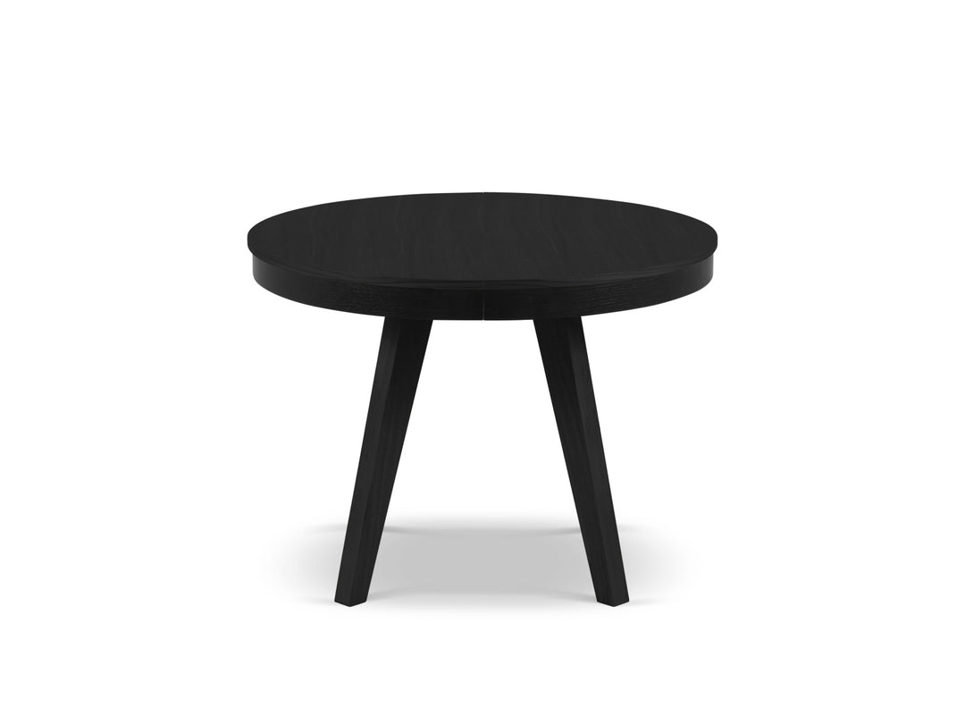 MICADONI Ludia spisebord m. 2 tillægsplader rund sort egefinér og eg 100/200x100x74,5
