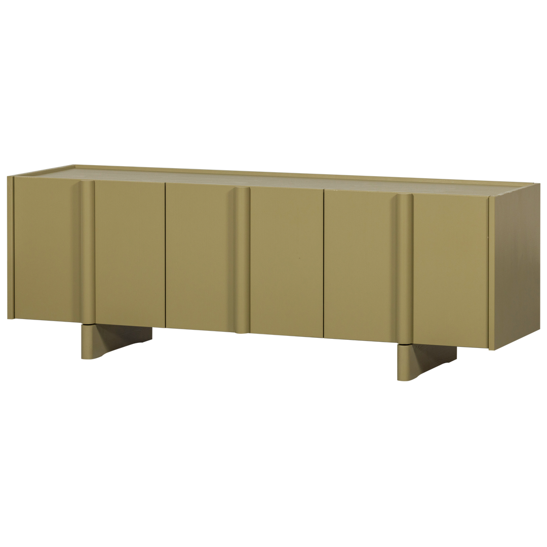 WOOOD Basu TV-bord m. 3 låger og hylde mos fyrretræ 152x46