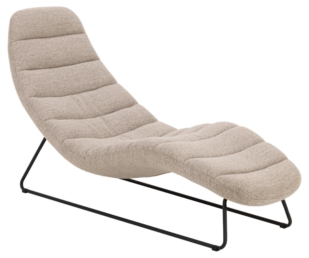 Produktbillede af ACT NORDIC Chaplin chaiselong beige stof og sort stål 63x156 i premium kvalitet