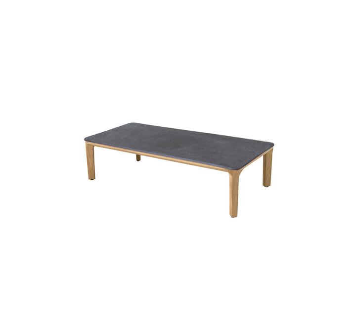 Produktbillede af CANE-LINE ASPECT SOFABORD M/ SORT BORDPLADE TEAK 120 i premium kvalitet