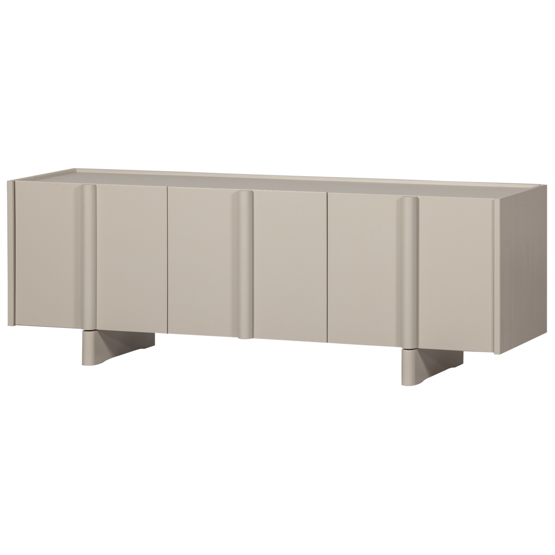 WOOOD Basu TV-bord m. 3 låger og hylde grå fyrretræ 152x46