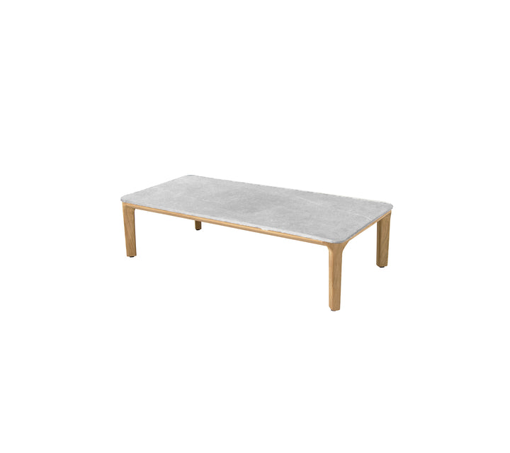 Produktbillede af CANE-LINE ASPECT SOFABORD M/ GRÅ BORDPLADE TEAK 120 i premium kvalitet
