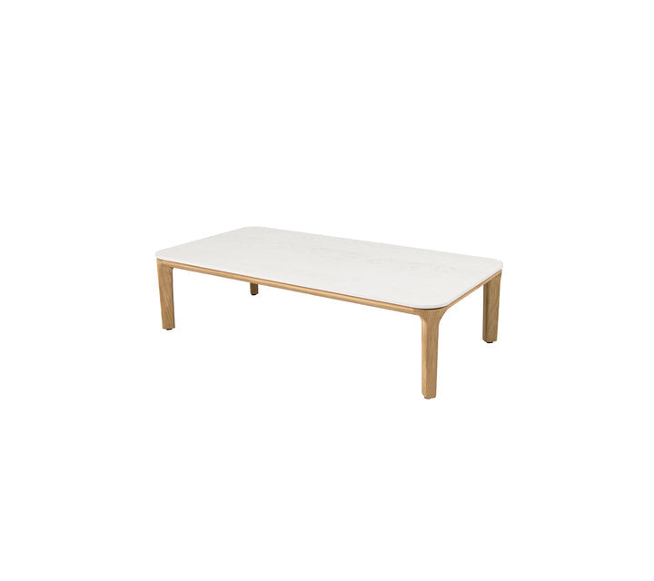 Produktbillede af CANE-LINE ASPECT SOFABORD M/TRAVERTINE LOOK BORDPLADE TEAK 120 i premium kvalitet