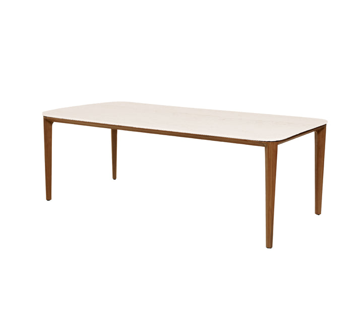 Produktbillede af CANE-LINE ASPECT SPISEBORD M/TRAVERTINE LOOK BORDPLADE TEAK 210 i premium kvalitet