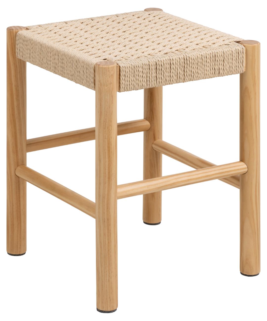 Produktbillede af ACT NORDIC Alvin skammel m. vævet mønster off white papirflet og natur fyrretræ 35x35 i premium kvalitet