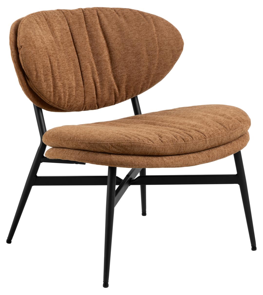 Produktbillede af ACT NORDIC Burma loungestol terracotta stof og mat sort stål i premium kvalitet