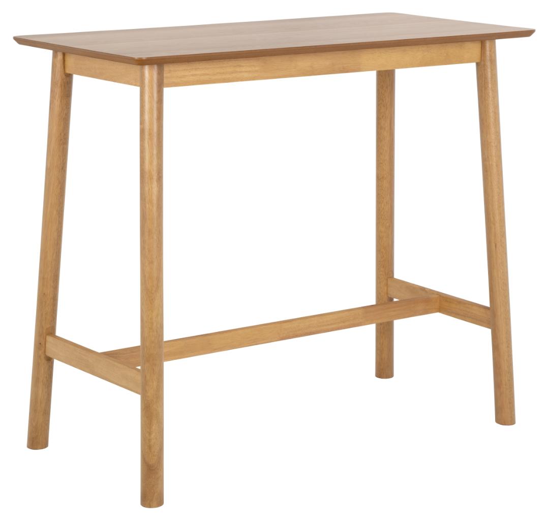 ACT NORDIC Barlow barbord m. fodstøtte eg acryl lak egefiner og eg acryl lak gummitræ 120x60
