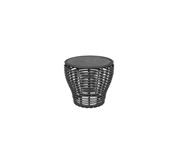 Produktbillede af CANE-LINE BASKET LILLE SOFABORD M/ SORT BORDPLADE GRAPHITE WEAVE 50 i premium kvalitet