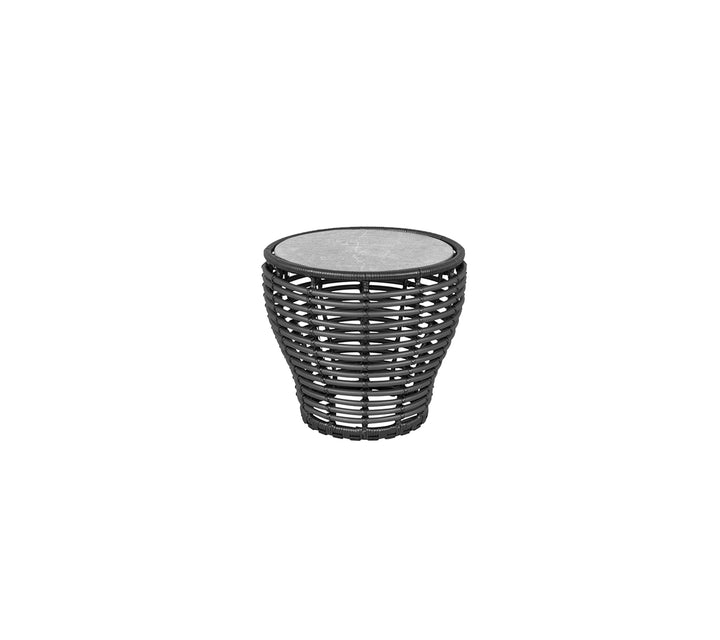 Produktbillede af CANE-LINE BASKET LILLE SOFABORD M/ GRÅ BORDPLADE GRAPHITE WEAVE 50 i premium kvalitet