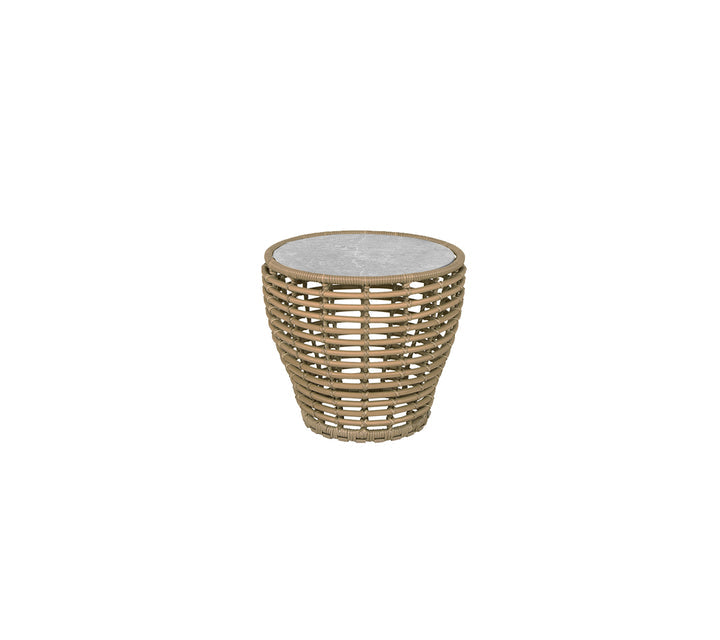 Produktbillede af CANE-LINE BASKET LILLE SOFABORD M/ GRÅ BORDPLADE NATURAL WEAVE 50 i premium kvalitet