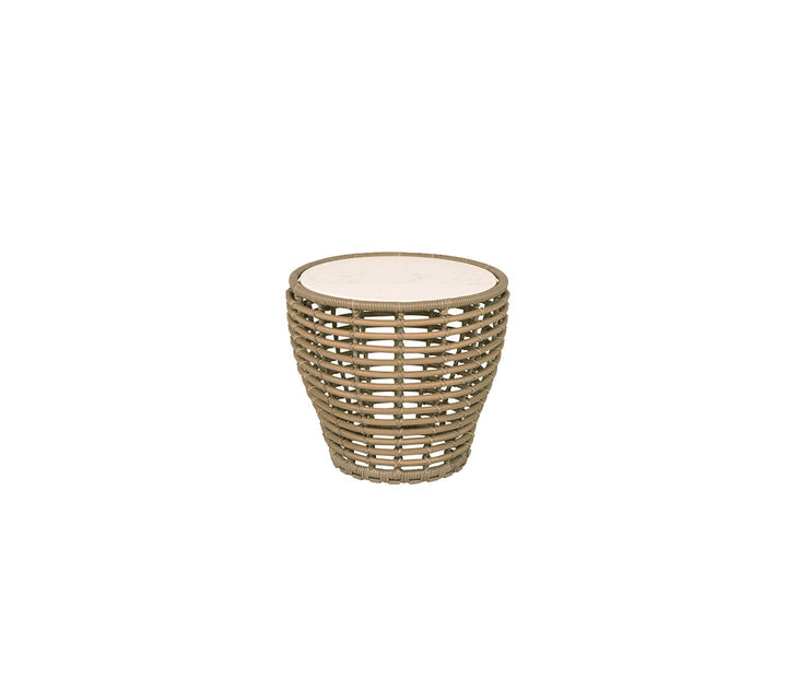 Produktbillede af CANE-LINE BASKET LILLE SOFABORD M/TRAVERTINE LOOK BORDPLADE NATURAL WEAVE 50 i premium kvalitet