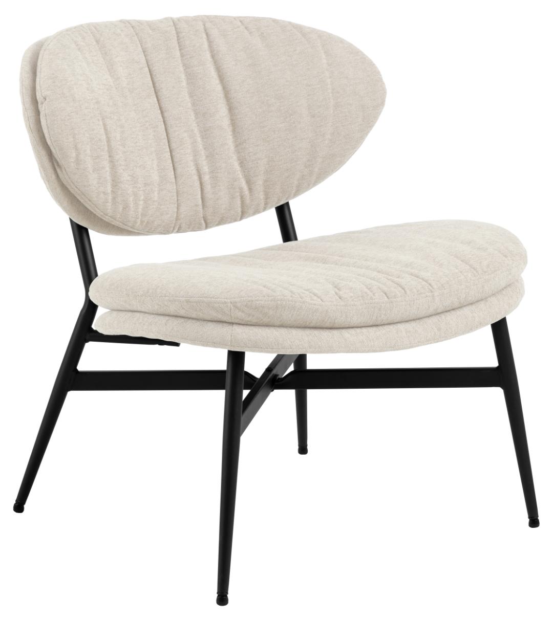 Produktbillede af ACT NORDIC Burma loungestol beige stof og mat sort stål i premium kvalitet