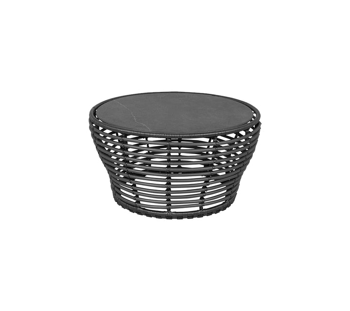 Produktbillede af CANE-LINE BASKET MEDIUM SOFABORD M/ SORT BORDPLADE GRAPHITE WEAVE 75 i premium kvalitet