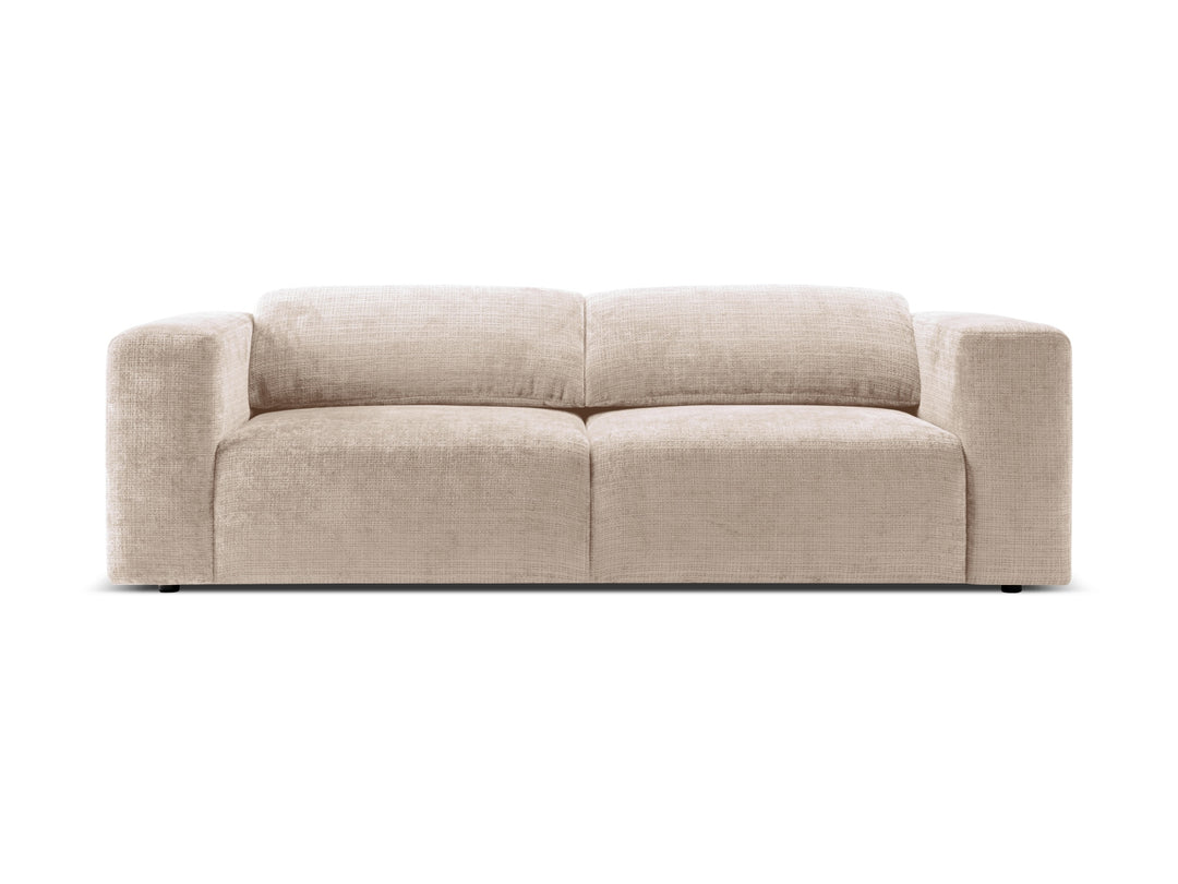 MICADONI Cruz 3 pers. sofa m. foldbare nakkestøtter beige chenille stof