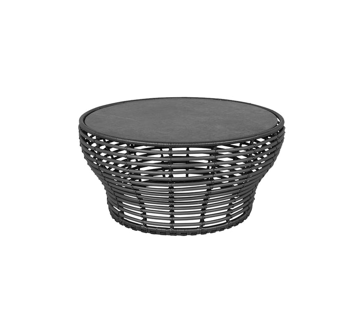 Produktbillede af CANE-LINE BASKET STOR SOFABORD M/ SORT BORDPLADE GRAPHITE WEAVE 95 i premium kvalitet