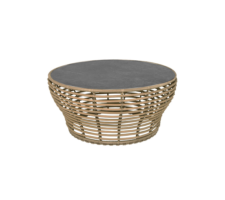 Produktbillede af CANE-LINE BASKET STOR SOFABORD M/ SORT BORDPLADE NATURAL WEAVE 95 i premium kvalitet