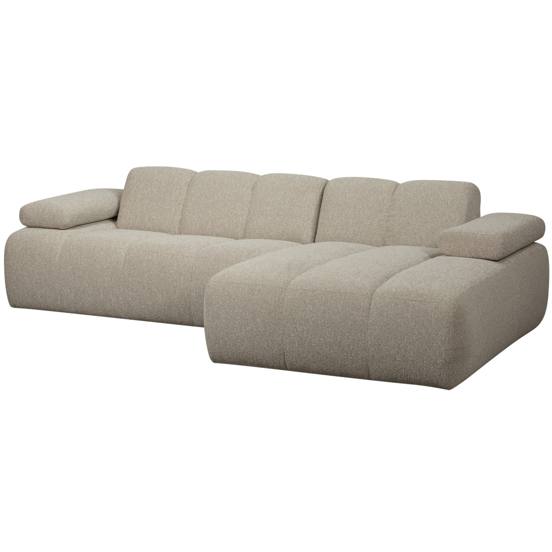 WOOOD Mojo sofa m. højre chaiselong beige melange bouclé stof