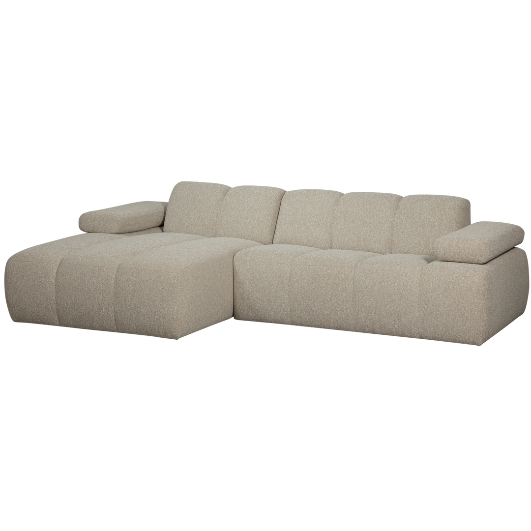WOOOD Mojo sofa m. venstre chaiselong beige melange bouclé stof